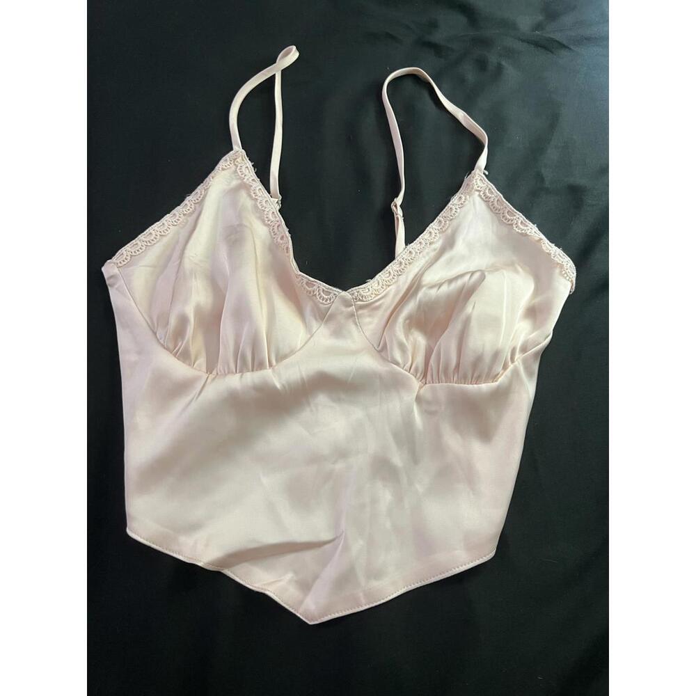 cami top with delicate lace trim